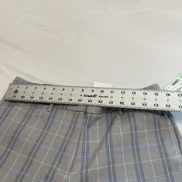 NWT 41 Hawthorn Becca Adjustable Hem Straight Leg Grey Plaid Pants Size 10 New - Picture 2 of 7